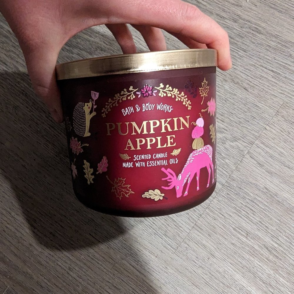 New Bath and body works pumpkin apple 3 wick candle